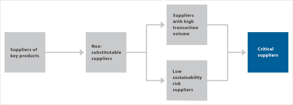 Process for identifying critical suppliers