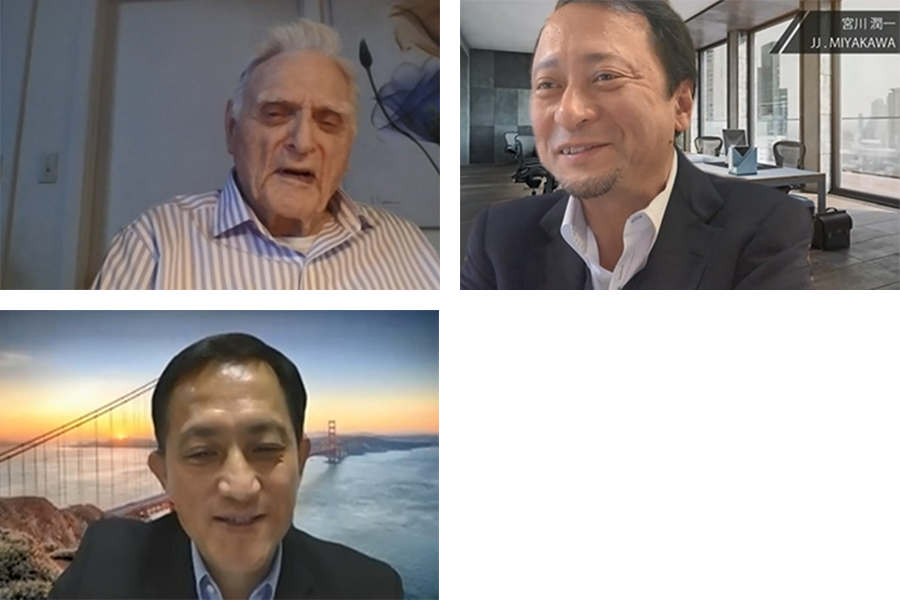 Top left: Professor John Goodenough / Top right: Junichi Miyakawa, President & CEO, SoftBank Corp. / Bottom left: Sam Dai, CEO, Enpower Greentech Inc.