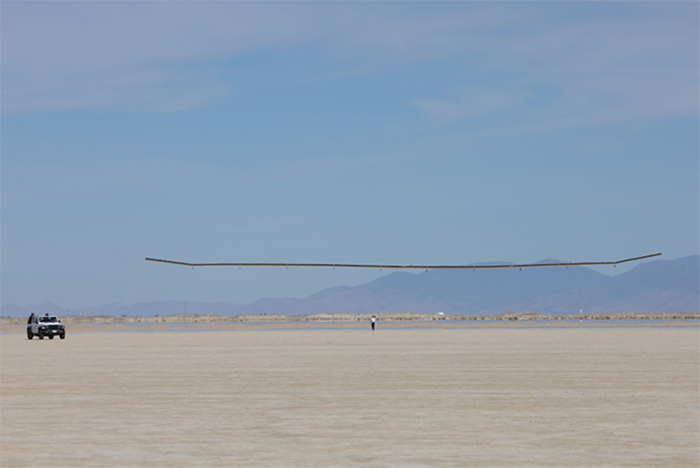Sub-scale model of next-generation UAS in flight at Willcox Playa, Arizona, U.S.