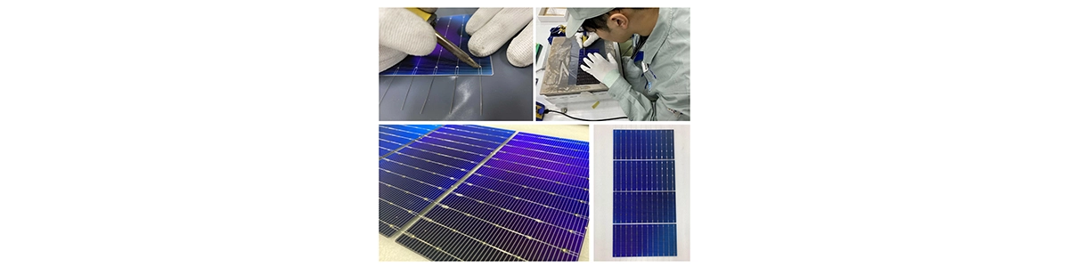 Figure 2. Connection of ultrafine wires with low-melting-point solder | The Challenge of Ultra-Lightweight Solar Modules for HAPS