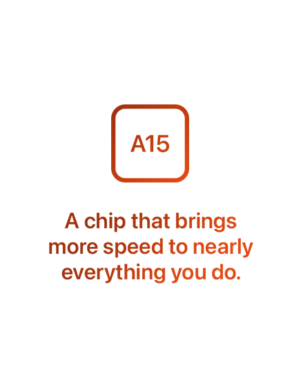 A15 A chip that brings more speed to nearly everything you do.