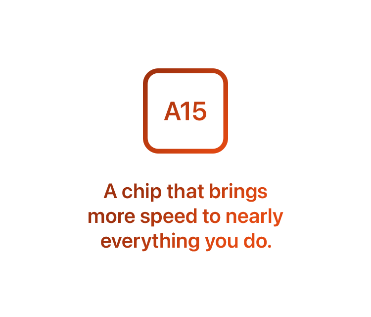 A15 A chip that brings more speed to nearly everything you do.