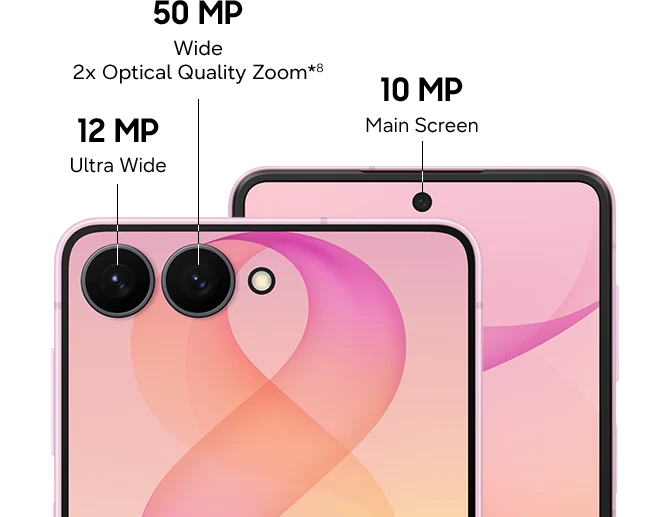 50 MP Wide 2x Optical Quality Zoom*8 12 MP Ultra Wide 10 MP Main Screen