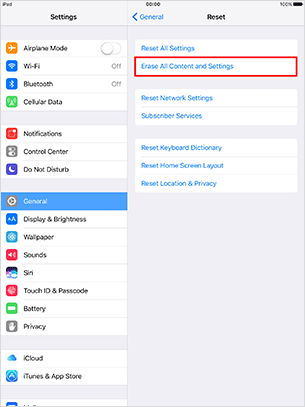 Tap “Settings” → “General” → “Erase All Content and Settings”.