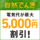 自然でんき 電気代が最大5,000円(税込)割引!