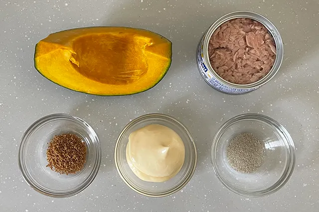 かぼちゃとツナサラダと仕上げ その1