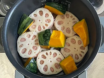 かぼちゃとツナサラダと仕上げ その3