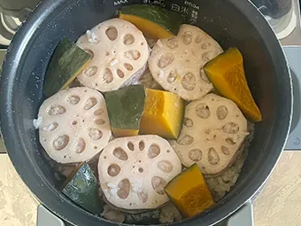 かぼちゃとツナサラダと仕上げ その4