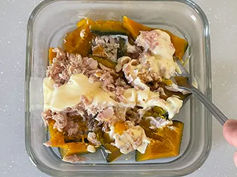 かぼちゃとツナサラダと仕上げ その6