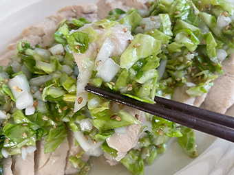 春キャベツの塩レモン蒸し鶏 その6