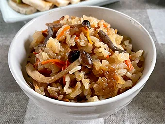 炊き込みご飯&ネギだれ蒸し鶏&ポテトサラダ 炊飯10