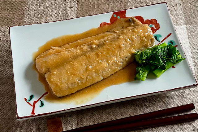 低温調理器でつくる鰆（さわら）の甘味噌ガーリック煮