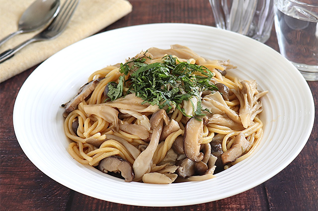 きのこのバター醤油パスタ