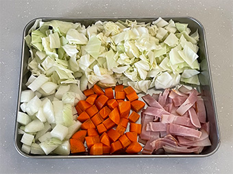 さつまいもの食べるミネストローネ つくり方2