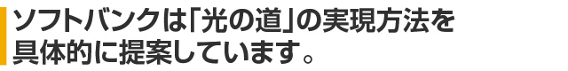 ソフトバンクは「光の道」の実現方法を具体的に提案しています。
