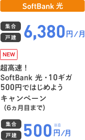 SoftBank 光 集合 戸建 6,380円／月