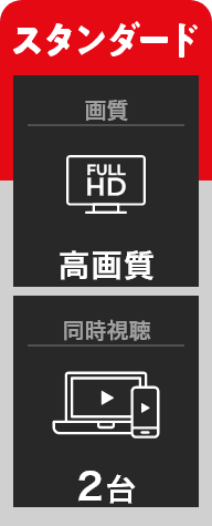 スタンダード 画質 FULL HD 高画質 同時視聴 2台