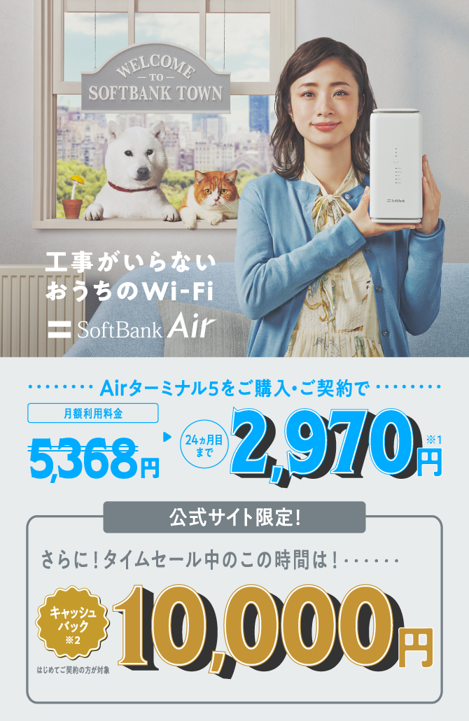 公式】SoftBank Air（ソフトバンクエアー）5G対応Airターミナル5 お