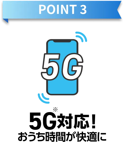 ポイント3　5G対応！おうち時間が快適に