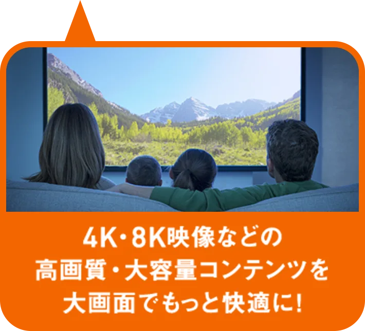 4K・8K映像などの高画質・大容量コンテンツを大画面でもっと快適に！