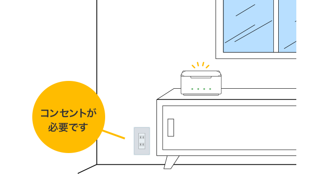窓際などに本体を置く