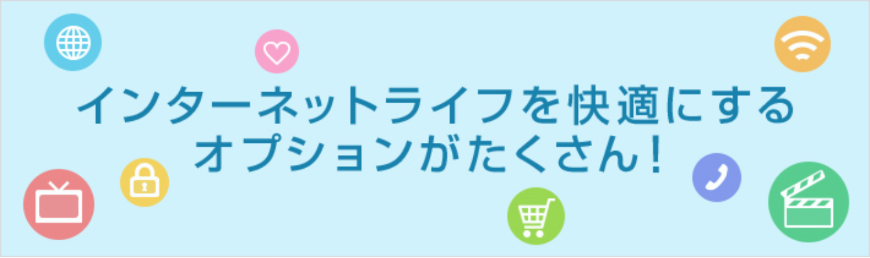 インターネットライフを快適にするオプションがたくさん!