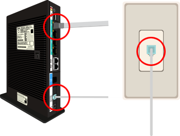 VDSL、FAIL、どちらかのランプが消灯している場合