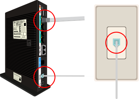 VDSL、FAIL、どちらかのランプが消灯している場合