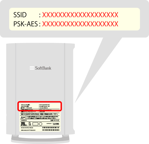 SSID、暗号キー(PSK‒AES)確認