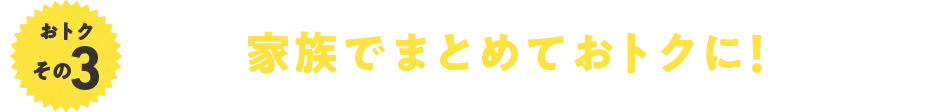 おトクその3 家族でまとめておトクに！