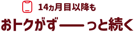 14ヵ月以降も おトクがずーっと続く