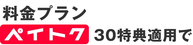 料金プラン ペイトク30特典適用で