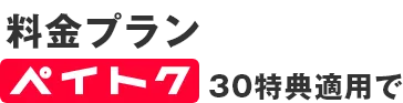 料金プラン ペイトク30特典適用で