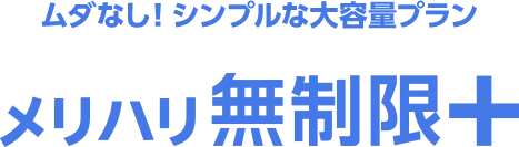 ムダなし！ シンプルな大容量プラン メリハリ無制限+