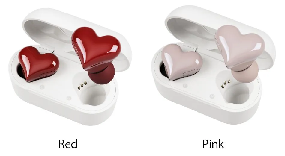 HeartBuds ワイヤレス　イヤホン ハート型の愛らしいフォルムはそのままに、Hybrid ANCや低音重視モード