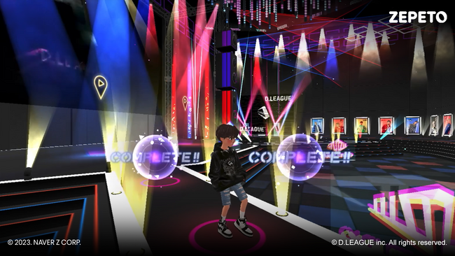 D.LEAGUEワールド内ダンスゲーム「DANCE STUDIO」の様子