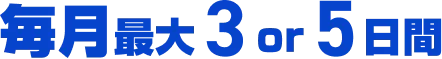 毎月3or5日分使い放題！