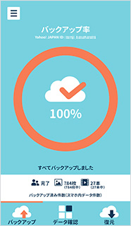 100%になったら、バックアップ完了