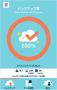100%になったら、バックアップ完了