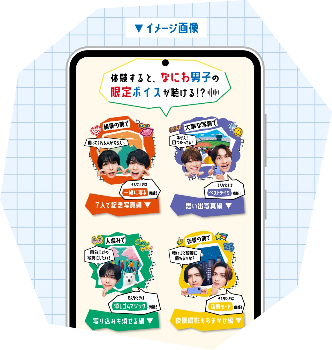 なにわ男子7人の限定ボイスガイドのイメージ画像