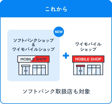 これから ソフトバンク取扱店も対象