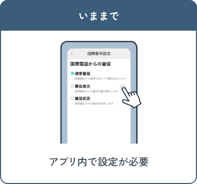 いままで アプリ内で設定が必要