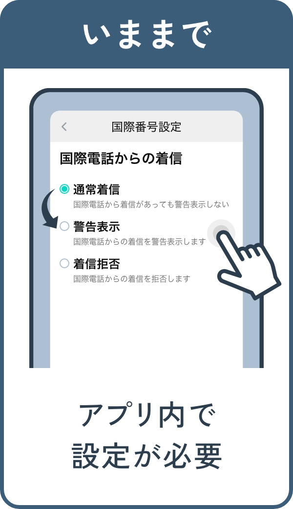 いままで アプリ内で設定が必要