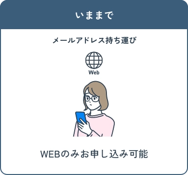 いままで WEBのみお申し込み可能