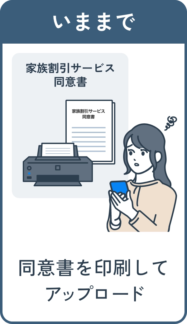 いままで 同意書を印刷してアップロード