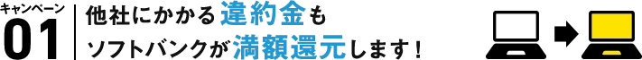 A. キャンペーン01 他社にかかる違約金もソフトバンクが満額還元します!