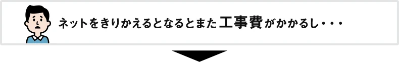Q. ネットをきりかえるとなるとまた工事費がかかるし・・・