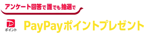 アンケート回答で誰でも抽選で最大2000円分PayPayポイントプレゼント