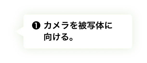 ❶ カメラを被写体に向ける。