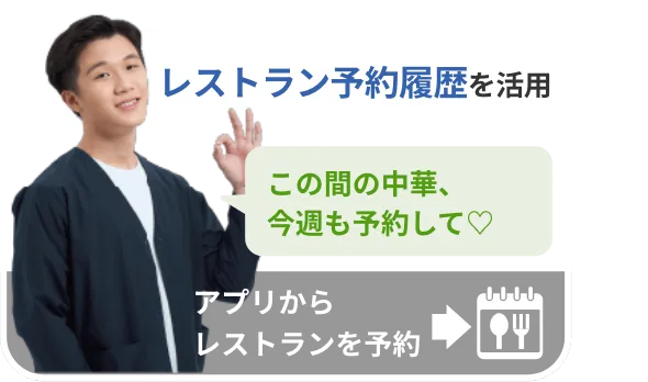 レストラン予約履歴を活用